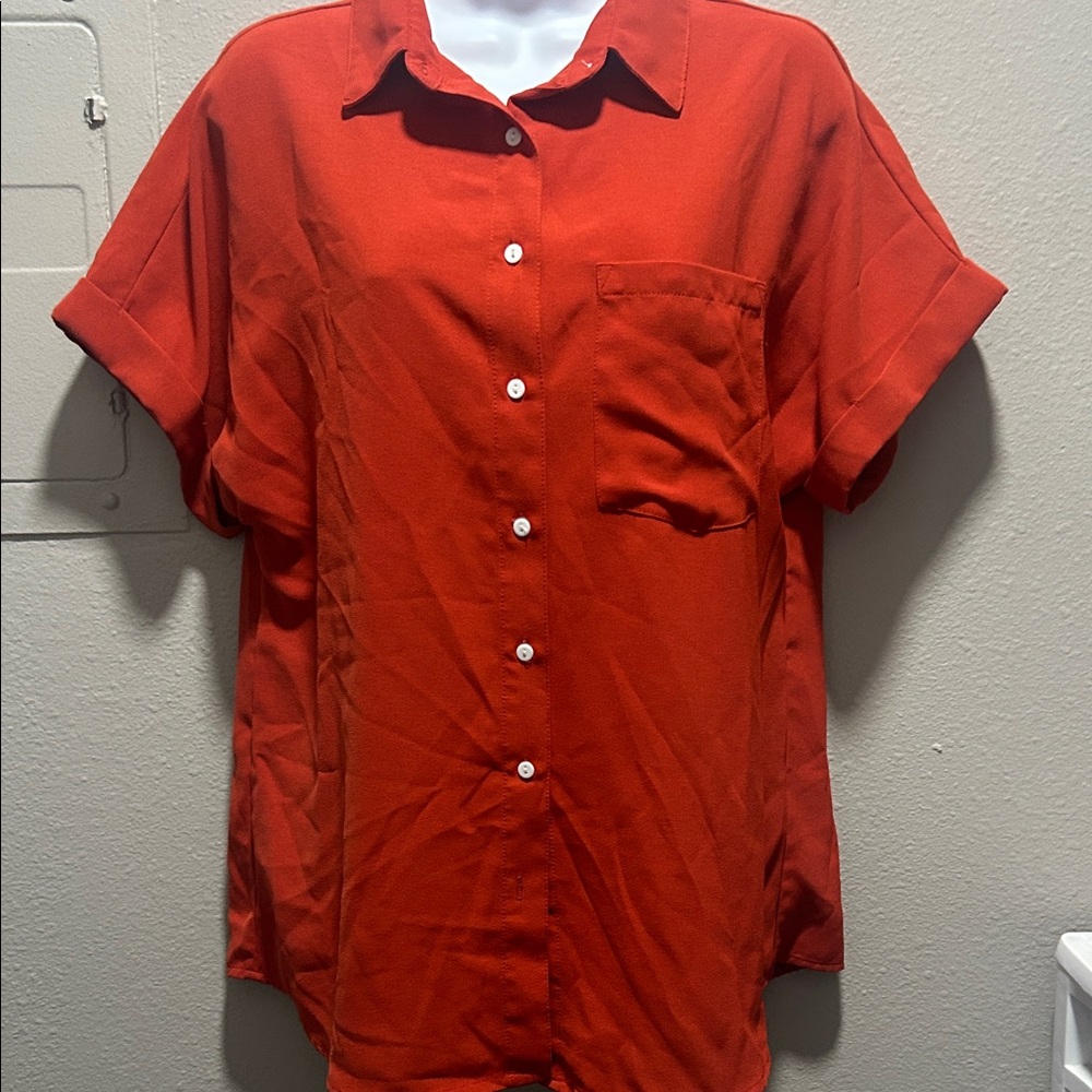 Elegant Red Women's Blouse